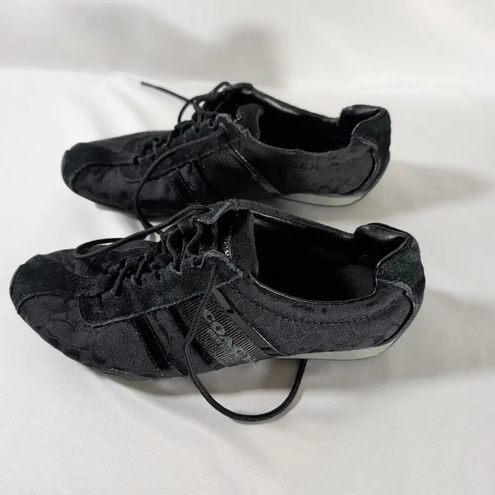 Coach Remonna Black Signature Jacquard Sneakers Women's 7 A1946